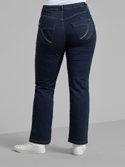 Zizzi Gemma bukser i blå denim med 78cm benlængde